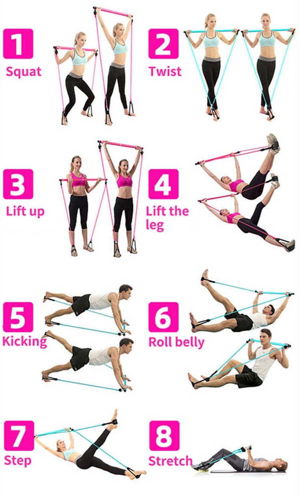 דוגמאות לתרגילים עם מוט פילאטיס